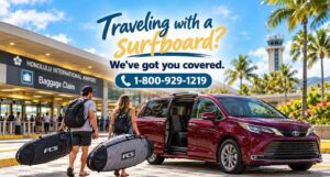 Honolulu Airport Transportation with Surfboard