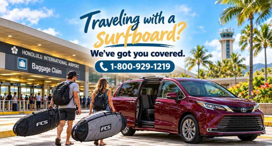 Honolulu Airport Transportation with Surfboard